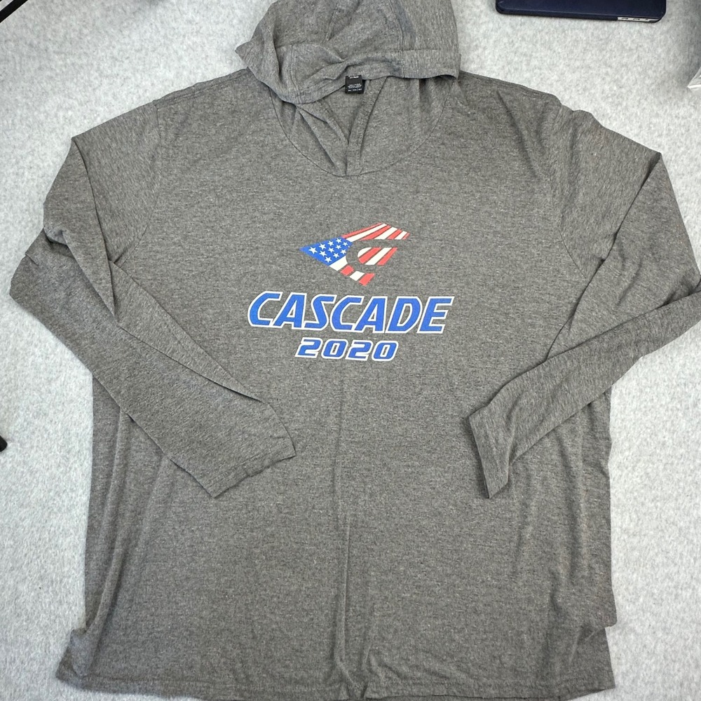 District Perfect Tri Mens 3XL Cascade Graphic Hoodie Heather Grey Long Sleeve